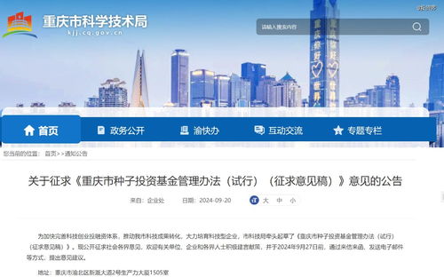 《重慶市種子投資基金管理辦法（試行）（征求意見稿）》解讀 投資管理與咨詢服務(wù)機(jī)制分析